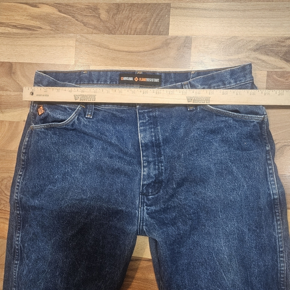 Wrangler FR Flame Resistant Jeans 38x30 Men Blue Denim Workwear HRC2 2112 13MWZ - Picture 10 of 11